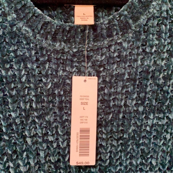 Westbound Polyester Sweater. Deep Teal Color. (L) - Picture 3 of 3
